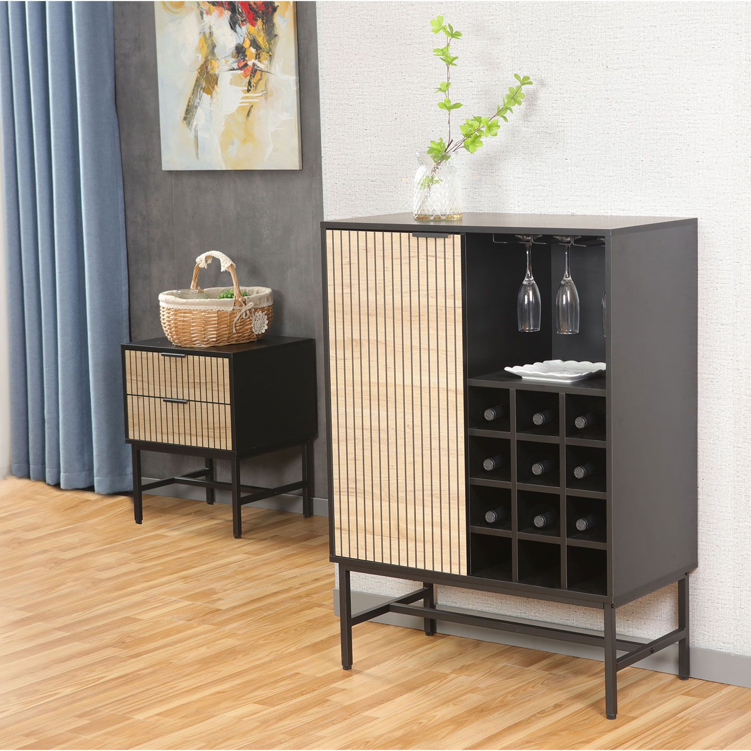 Veinikapp HELVE veiniriiuliga 80x40xK110cm, melamiin