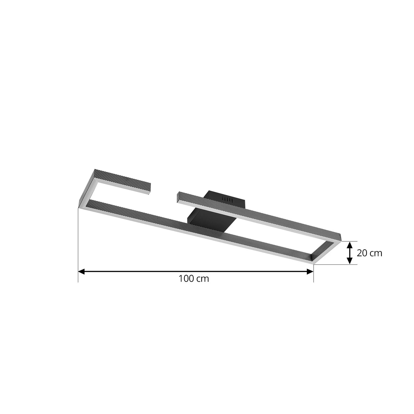 Lucande LED laevalgusti Yvor, 100 cm, must, alumiinium