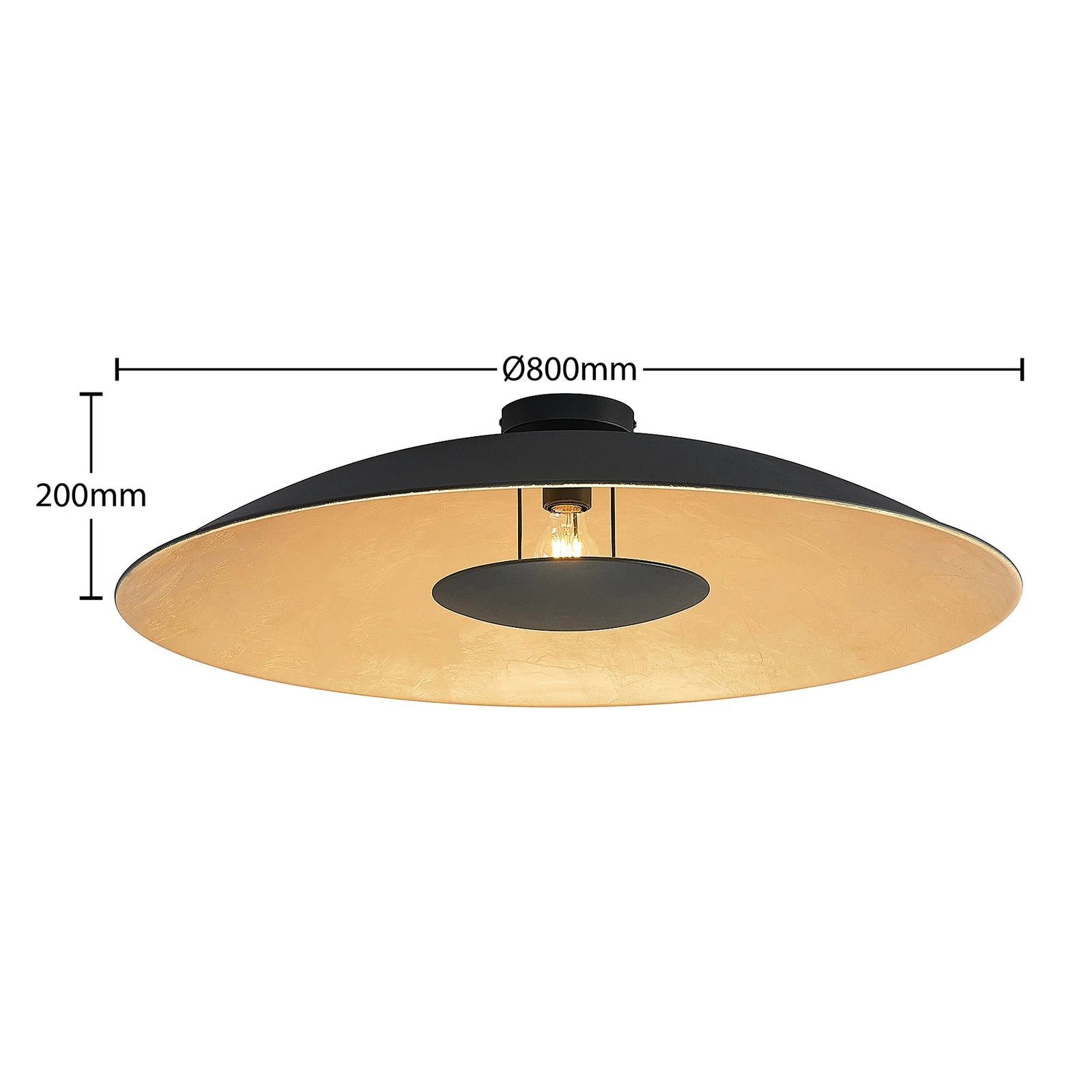 Lindby laevalgusti Narisara, Ø 80 cm, E27, must-kuldne