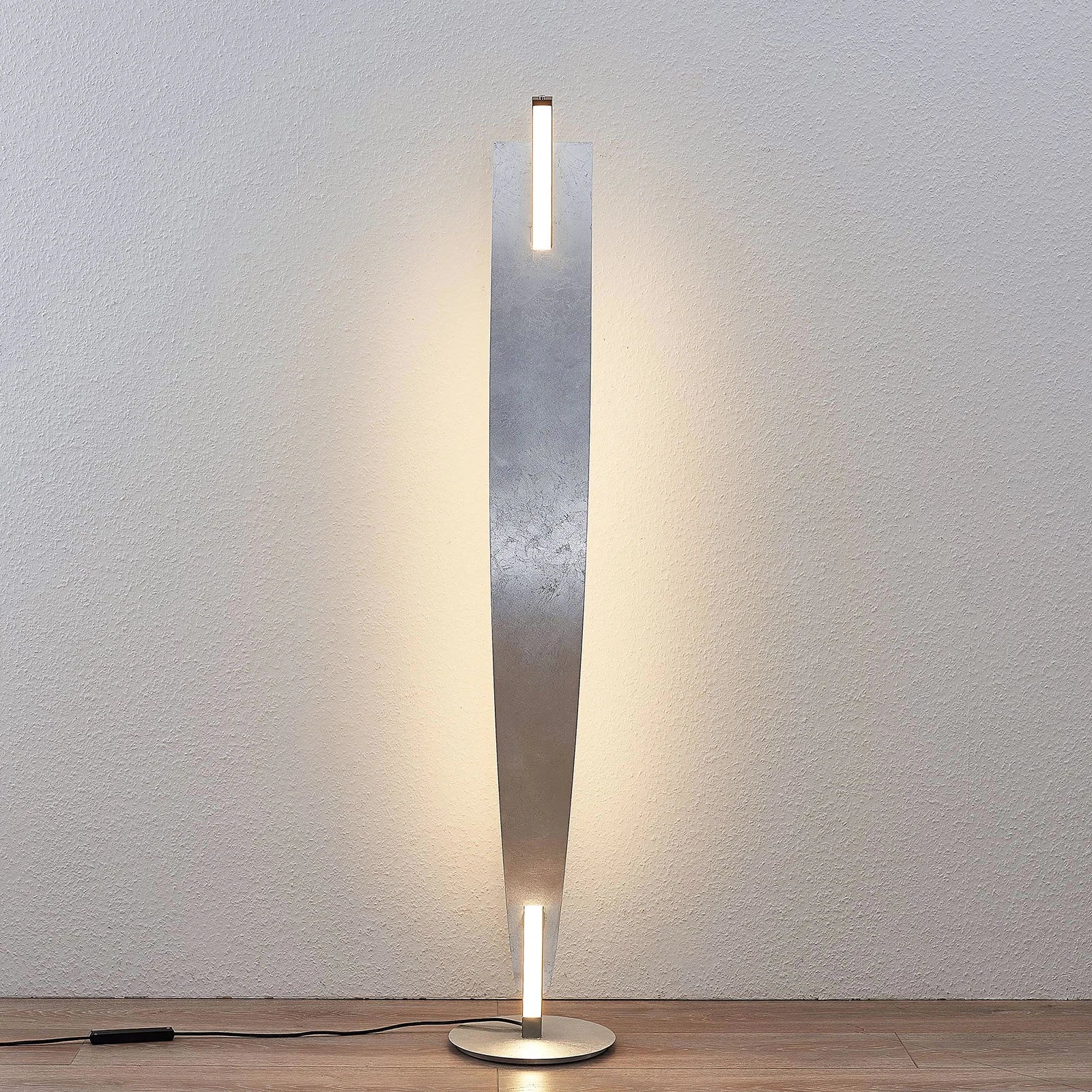 Lucande LED põrandavalgusti Marija, hõbedane, timmitav, 140 cm