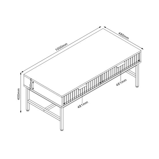 Kohvilaud HELVE 100x48xH40cm, melamiin